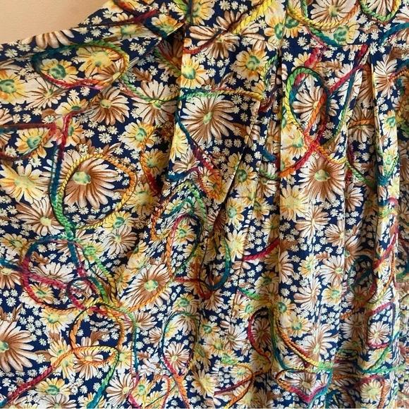Tatyana Nashville PinUp Retro Rainbow Floral Daisy Circle Dress Yarn Detail XS - Picture 7 of 8